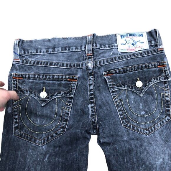Vintage True Religion Jeans Size 33 STRAIGHT Gray - Picture 2 of 9